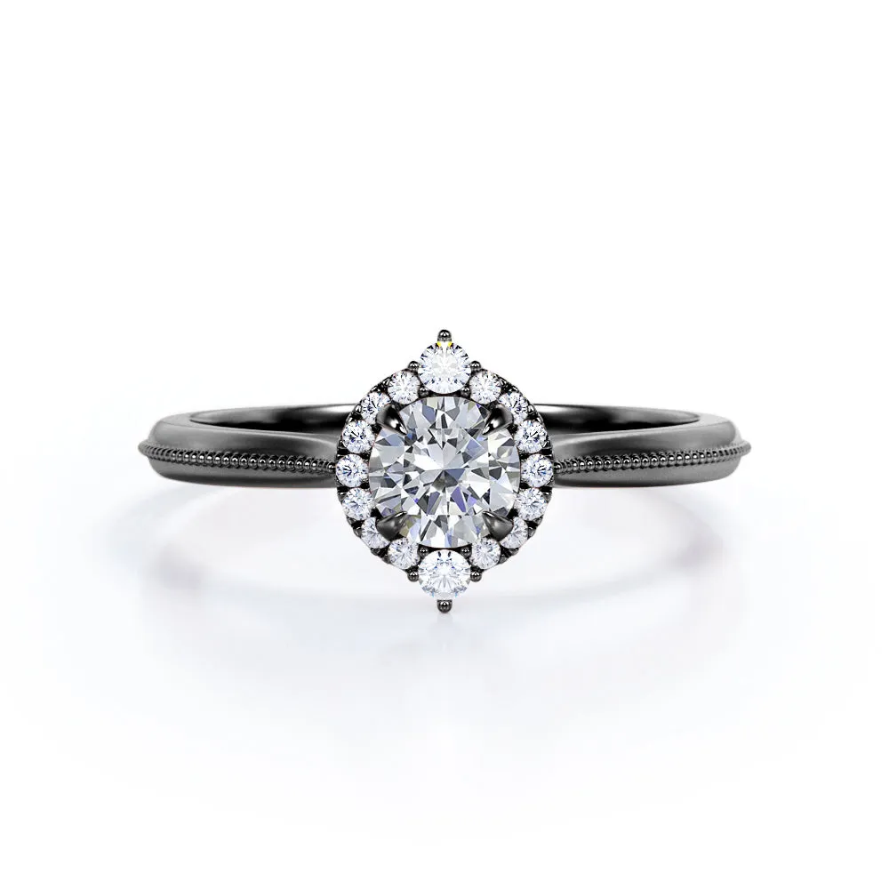 Captivating Form Vibrant Craftwork Certified 1.25 CT Round Lab Diamond Modern Halo Engagement ring