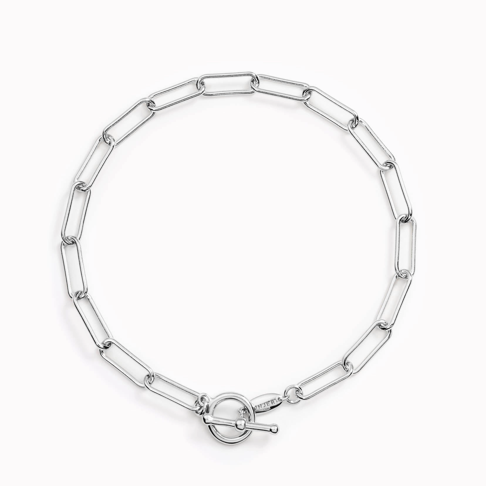Chain Bracelet Silver Styled Finish Bold Style