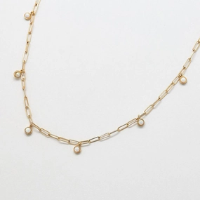 Chain Link Opal Choker Necklace Casual Look Luxurious Craft