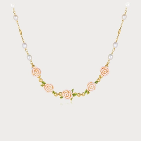 Diverse Audience Champagne Rose Pearl Necklace