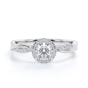 Bold Details Certified 1.5 CT Round Lab Diamond Clustered Halo Infinity Engagement Ring