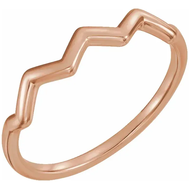 14K Yellow Stackable Ring Embossed Pattern