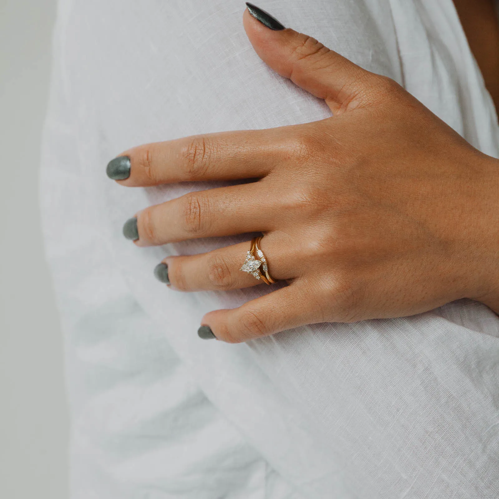 Arden Ring - Mined Diamond Delicate Frame