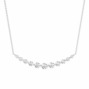 Lab Grown Diamond Eleven Stone Curved Bar Necklace Glistening Glow Charming Piece