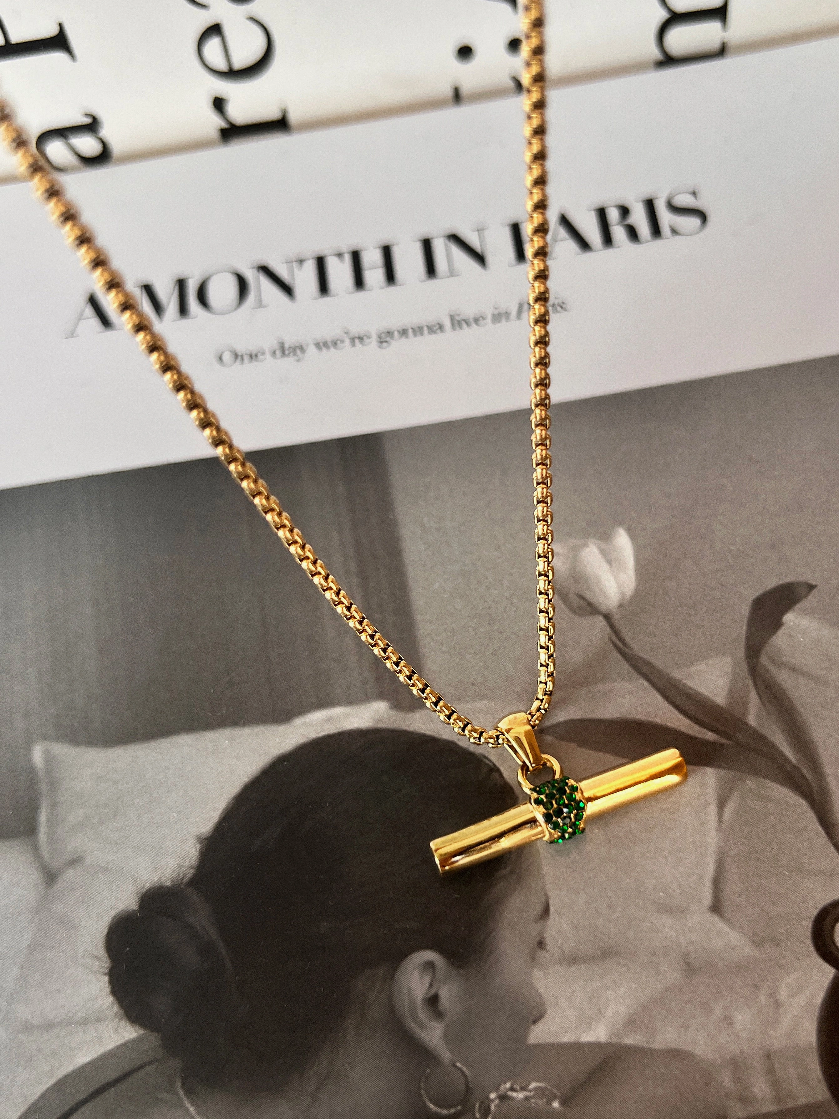 Balance Beam T-Bar Necklace with Zircon Special Edition Effortless Glimmer