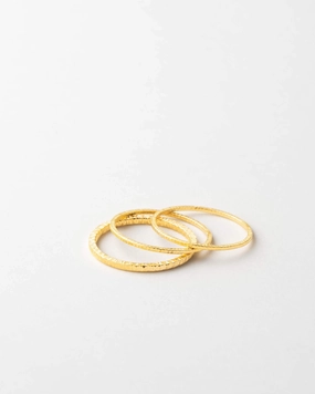 Curved Contour Season Match Golden Hour Stacking Rings