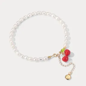 Subtle Elegance Modern Aesthetic Cherry Pearl Anklet