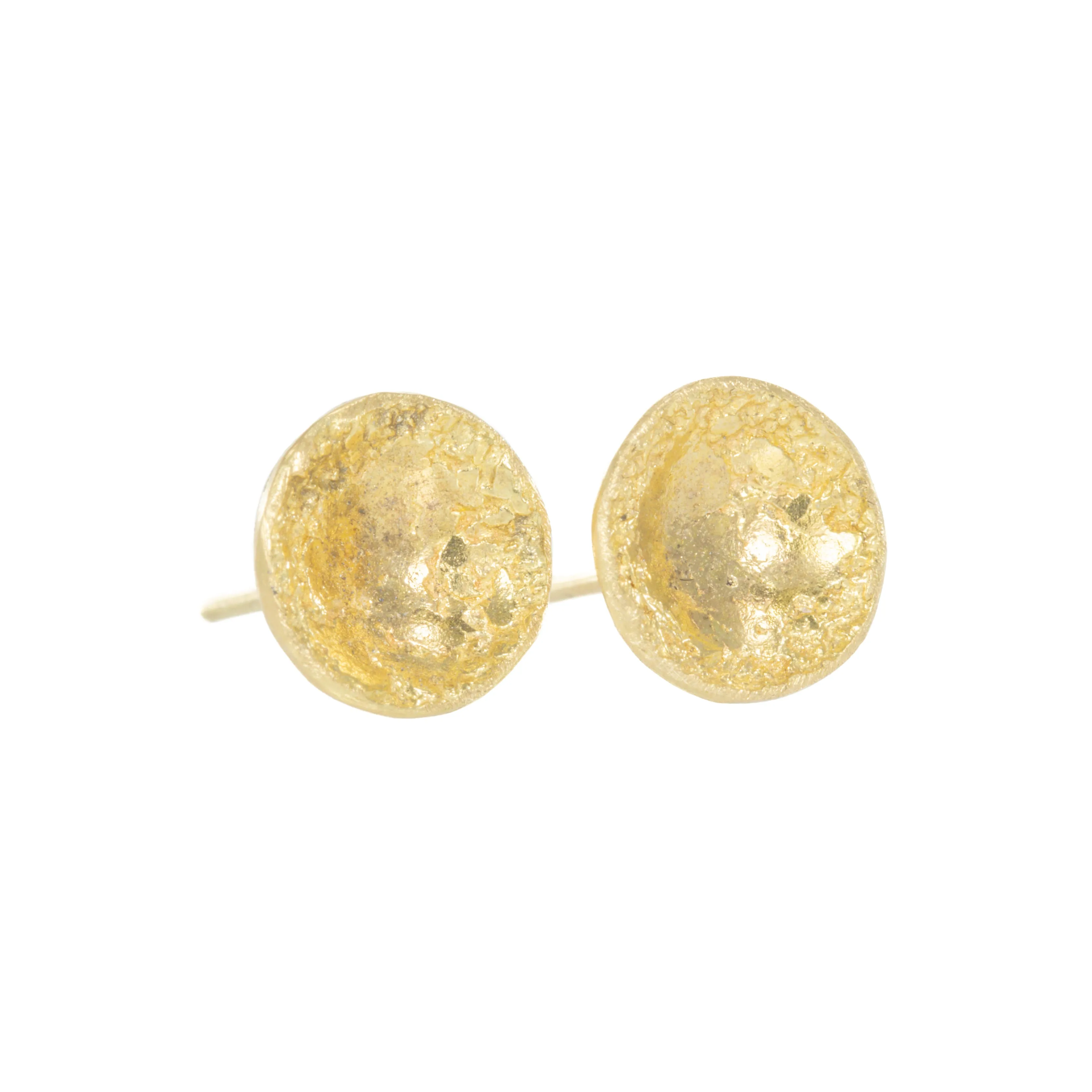 Understated Feature Double Gold Moon Surface Studs - 22ky   18ky