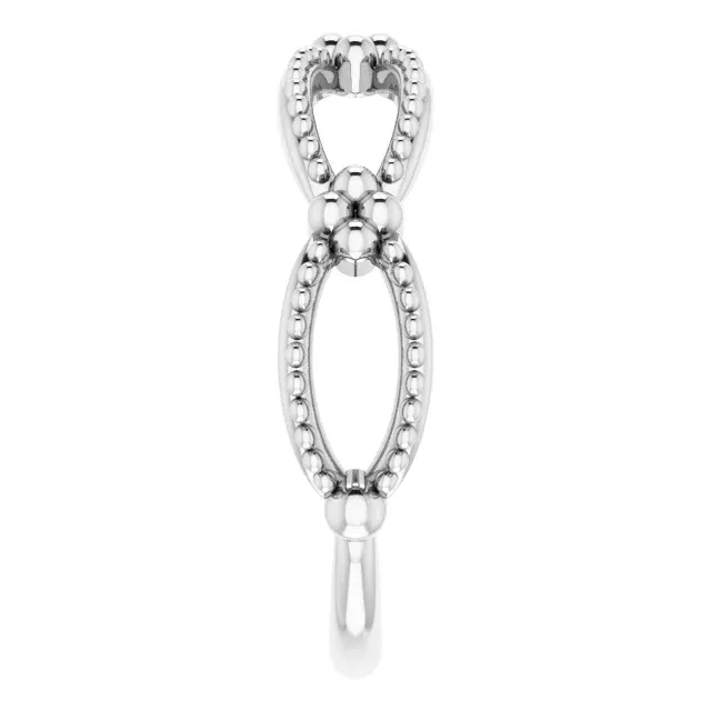 14K White Beaded Stackable Ring Symbolic Meaning