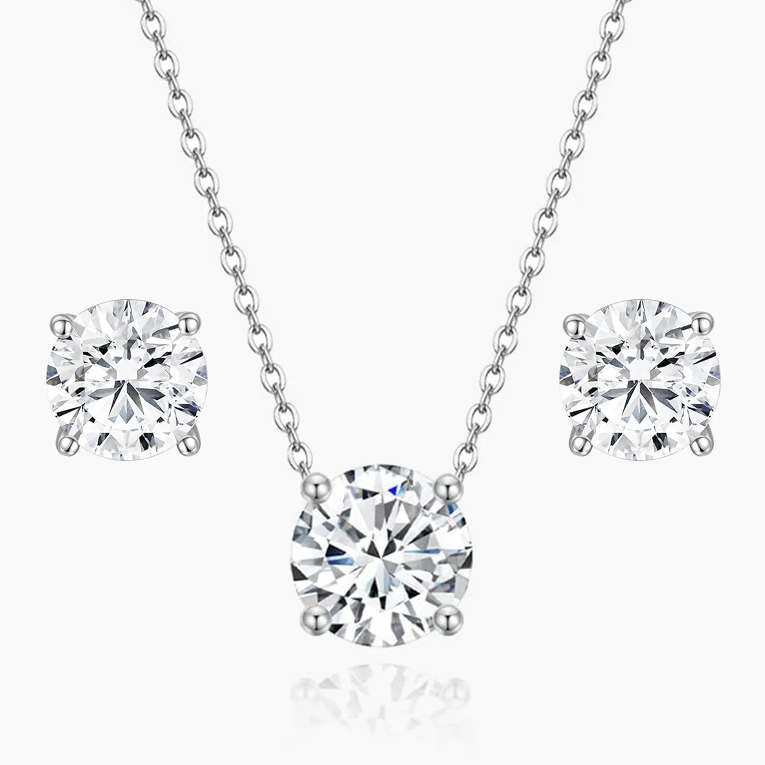 Solitaire 1.0ct CZ Set in Sterling Silver Modern Outfit