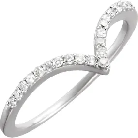 14K White 1/6 CTW Diamond V Ring Chic Adornment