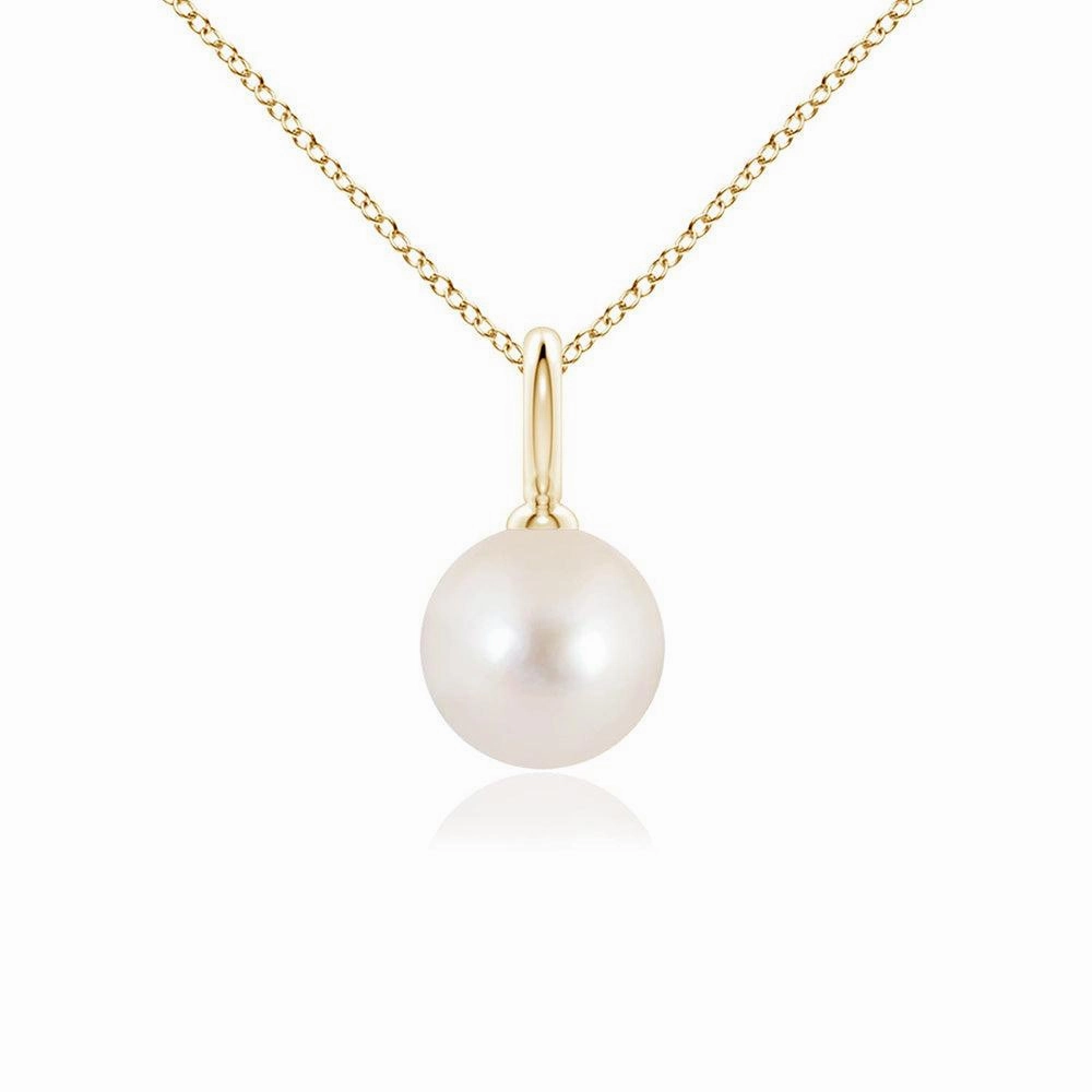 Shiny Embellishment 8mm Classic Freshwater Cultured Pearl Solitaire Pendant