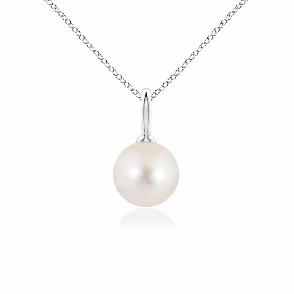 8mm Classic Freshwater Cultured Pearl Solitaire Pendant Daily Detail Delicate Craft