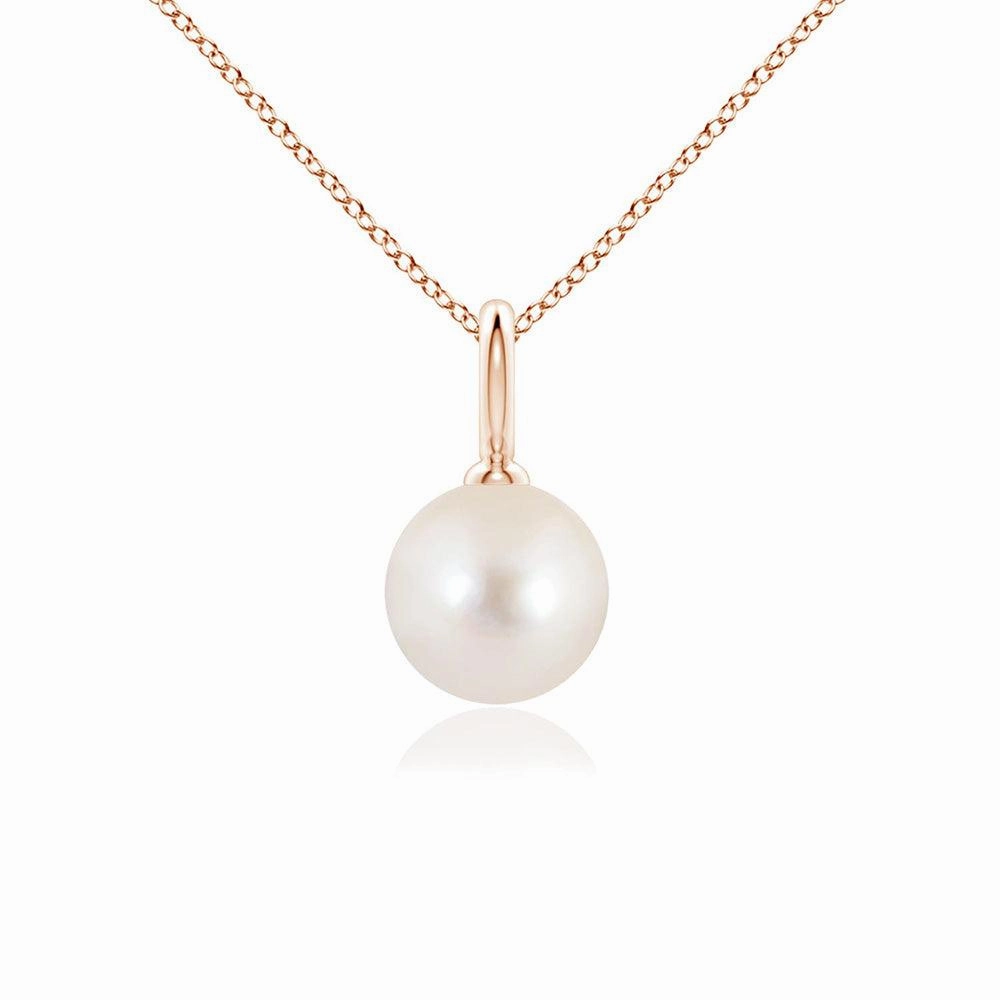 8mm Classic Freshwater Cultured Pearl Solitaire Pendant Bright Radiance