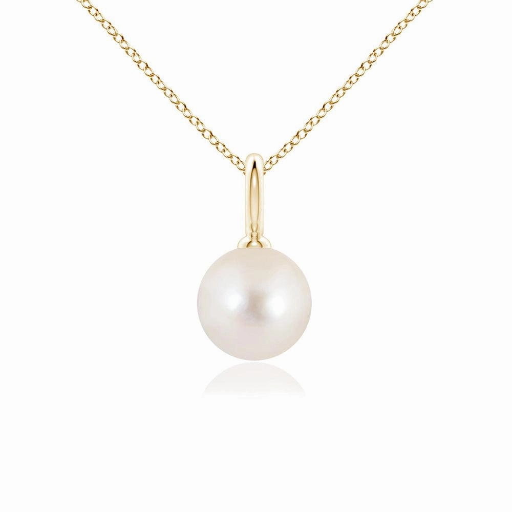 8mm Classic Freshwater Cultured Pearl Solitaire Pendant Minimal Touch