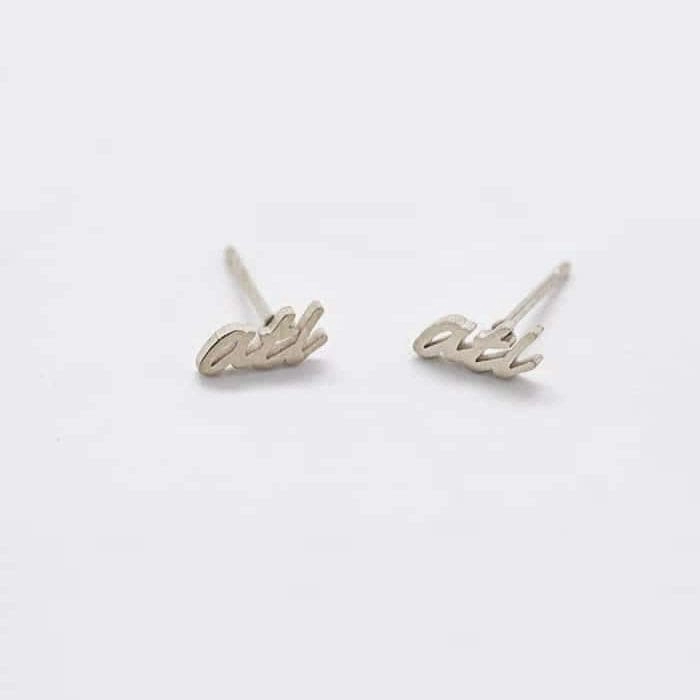 Alluring Style ??ATL?? Silver Dainty Stud Earrings