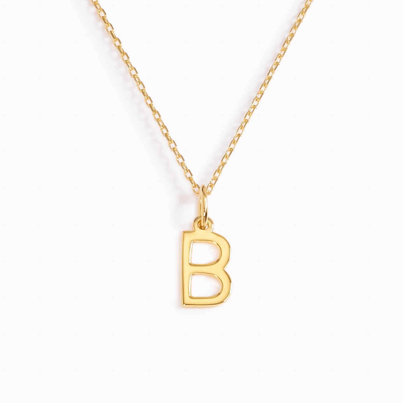 Unique Accent Urban Feature B Necklace / Gold Initial Necklace