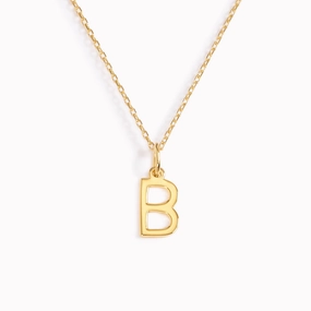 Unique Accent Urban Feature B Necklace / Gold Initial Necklace