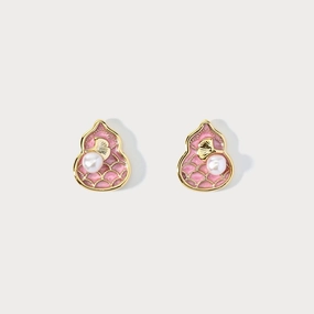Pink Gourd Earrings Creative Decoration Chic Style