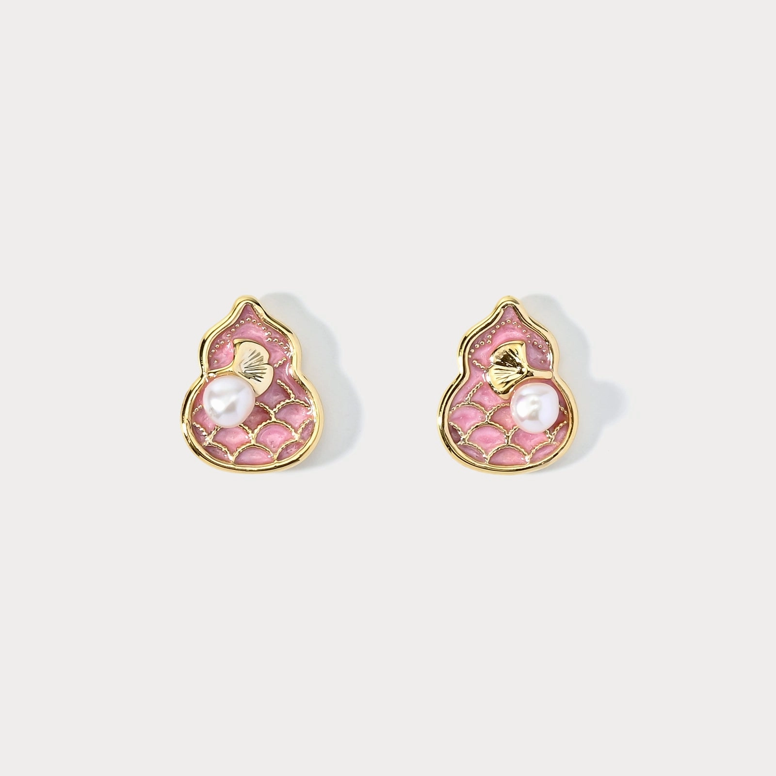Pink Gourd Earrings Creative Decoration Chic Style