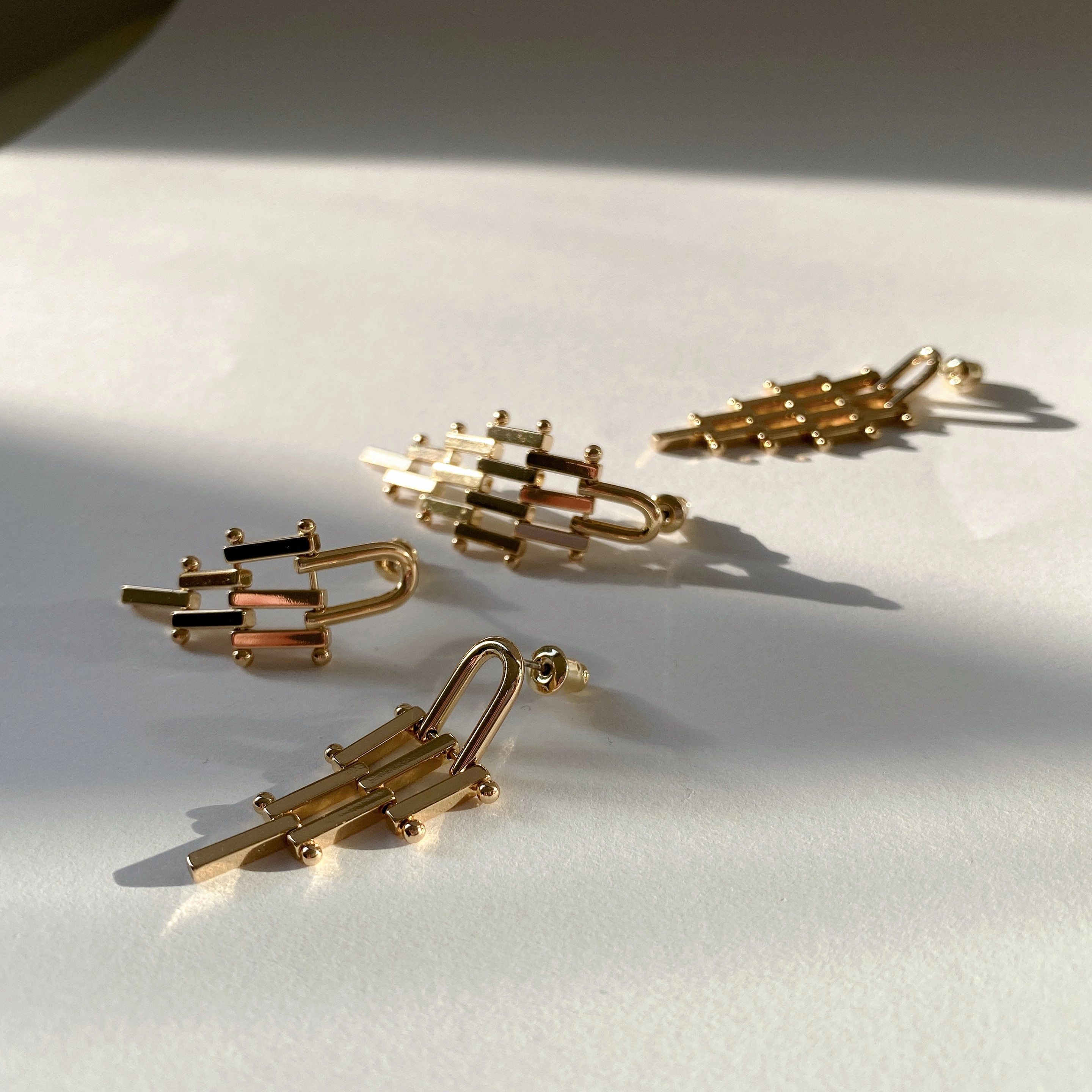 Sculpted Sparkle Isotta Mesh Woven Drop Earrings 18K Gold/Silver