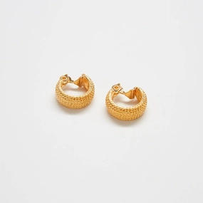 Brilliant Detail Graceful Touch Vintage Monet Rope Twist Hoop Earrings