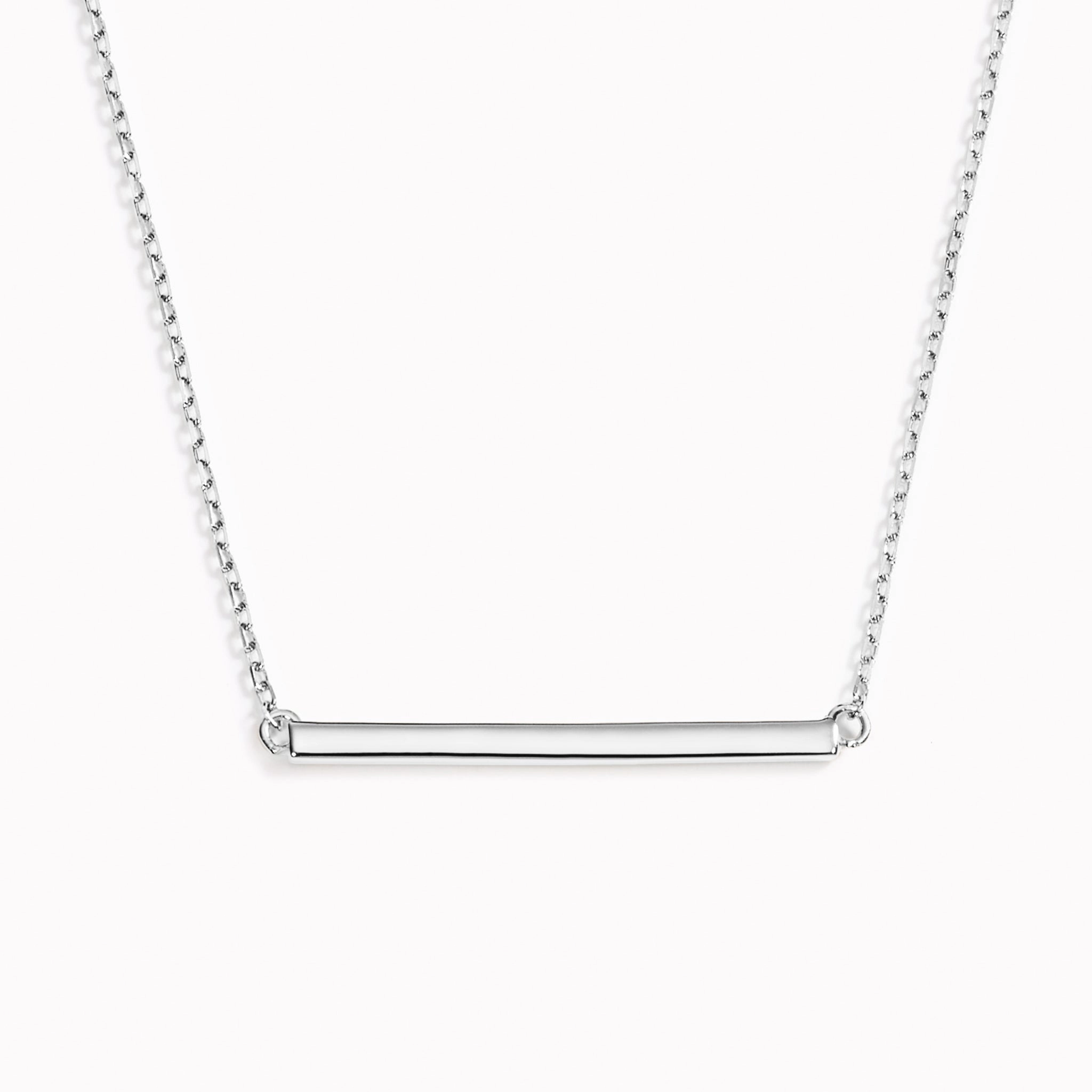 Modern Flow Bar Necklace Silver - Hanne