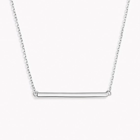 Modern Flow Bar Necklace Silver - Hanne