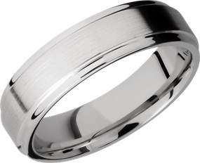 Shiny Radiance City Style Cobalt chrome 6mm flat band with grooved edges