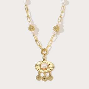 Extendable Piece Evil Eye Pearl Chain Necklace