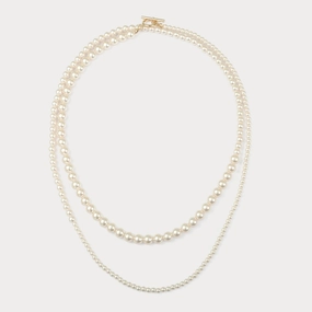 Bold Choice Double Strand Pearl Necklace