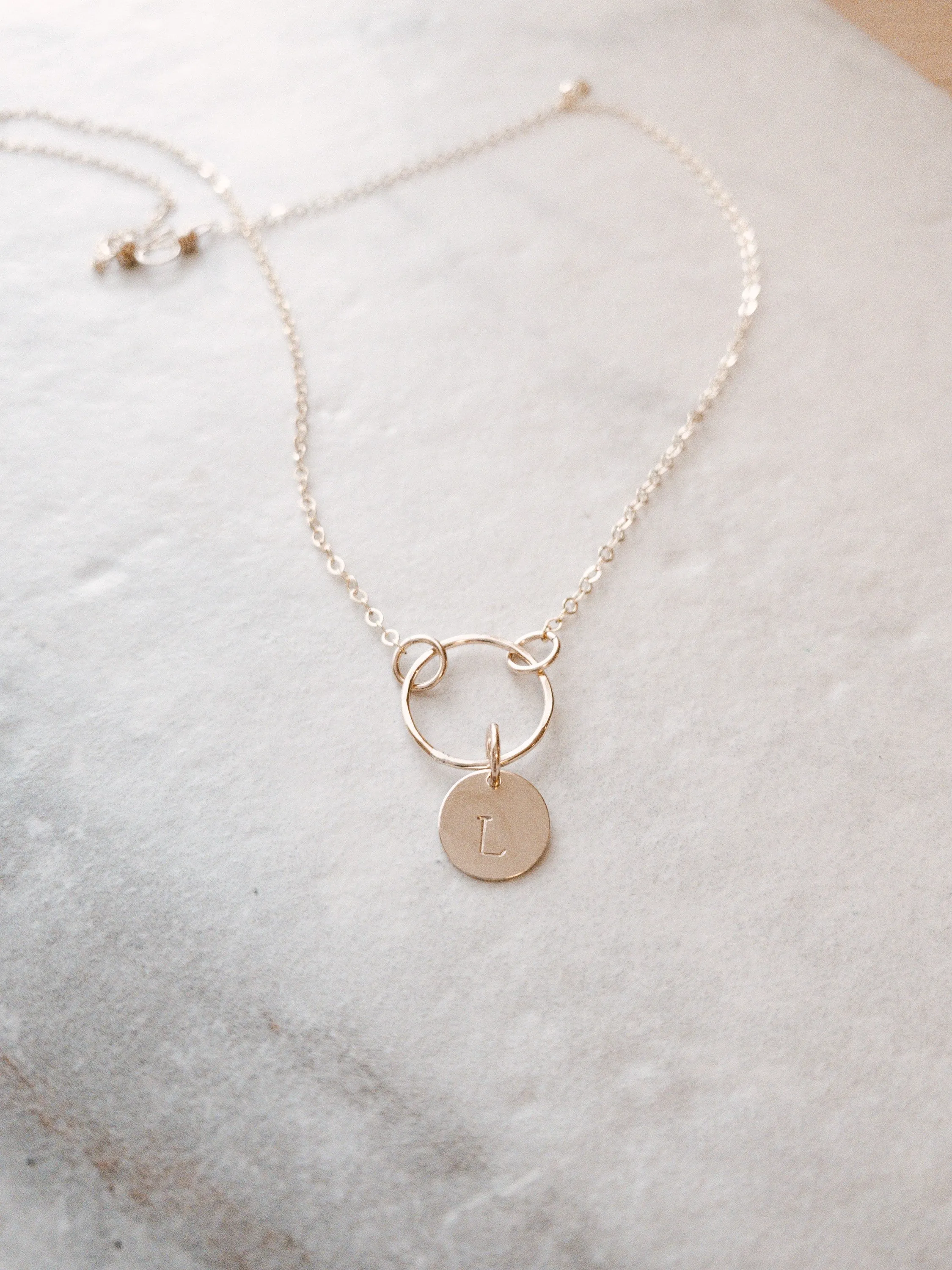 For Everyone Happy Day Circle Initial Necklace