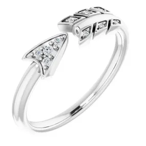 14K White .04 CTW Diamond Arrow Ring Budget Object Budget Art