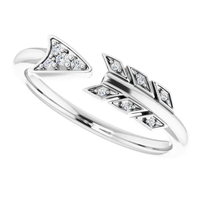 Exclusive Style 14K White .04 CTW Diamond Arrow Ring