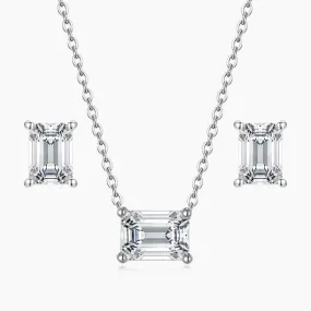Artistic Detail Effortless Chic Classic Emerald Cut CZ Set in Sterling Silver