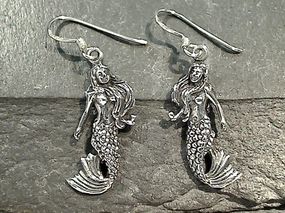 Sterling Silver Mermaid Earrings Magnificent Accent