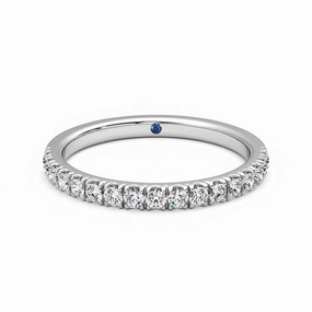 Everyday Glam Vibrant Appeal Classic Pav?? Set Moissanite Wedding Band with Anniversary Stone Accent