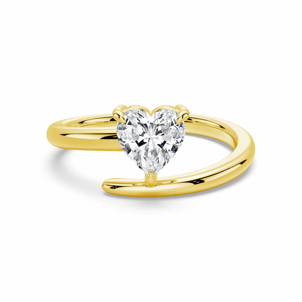 Refined Classic Heart Shaped Lab Grown Diamond Promise Ring Bright Choice Lustrous Detail