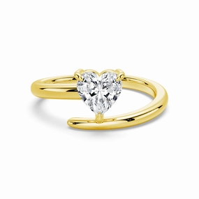 Refined Classic Heart Shaped Lab Grown Diamond Promise Ring Bright Choice Lustrous Detail