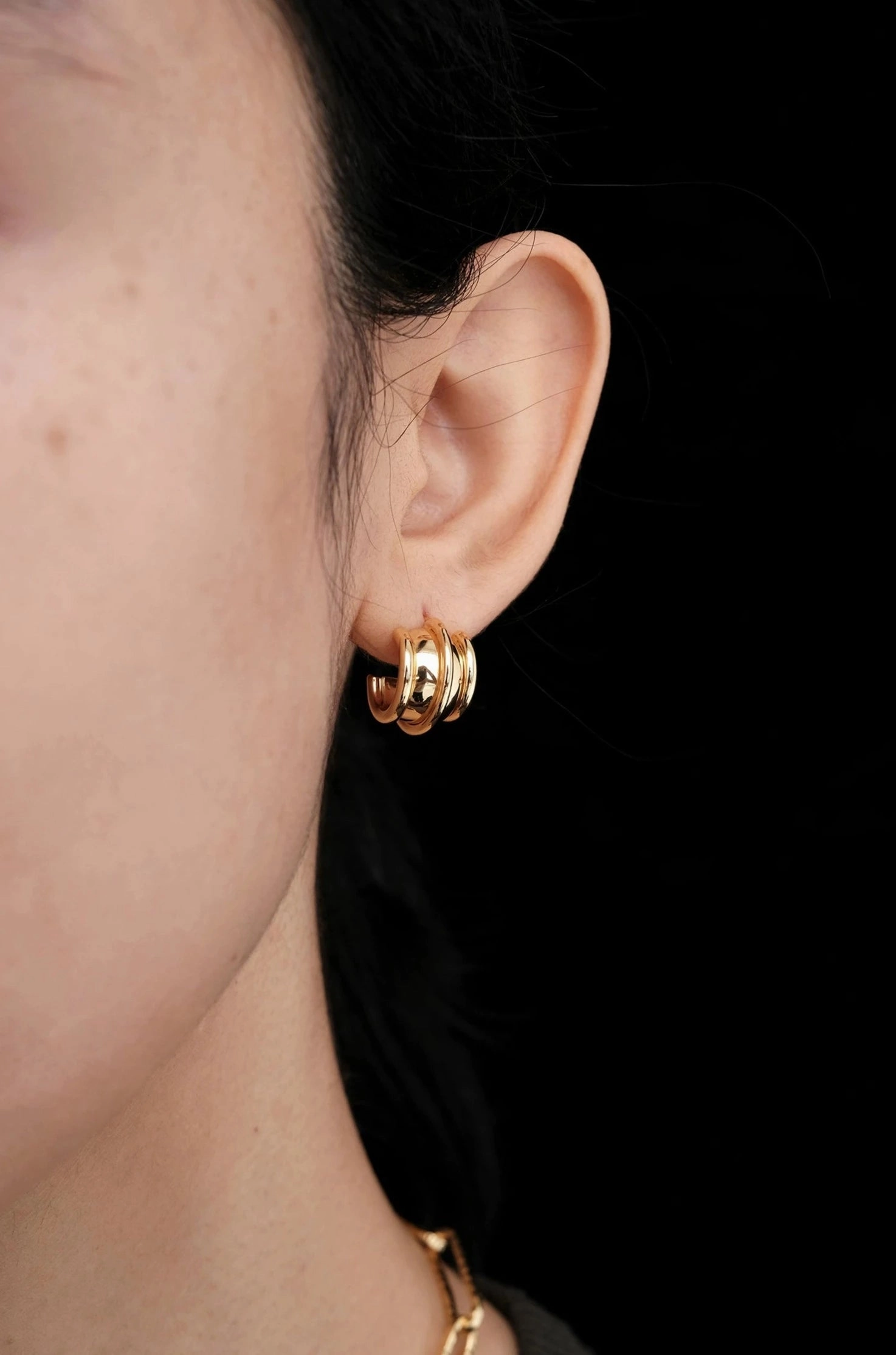 Vogue Style Gift Choice Martha Rib Stud Earrings Gold/Silver