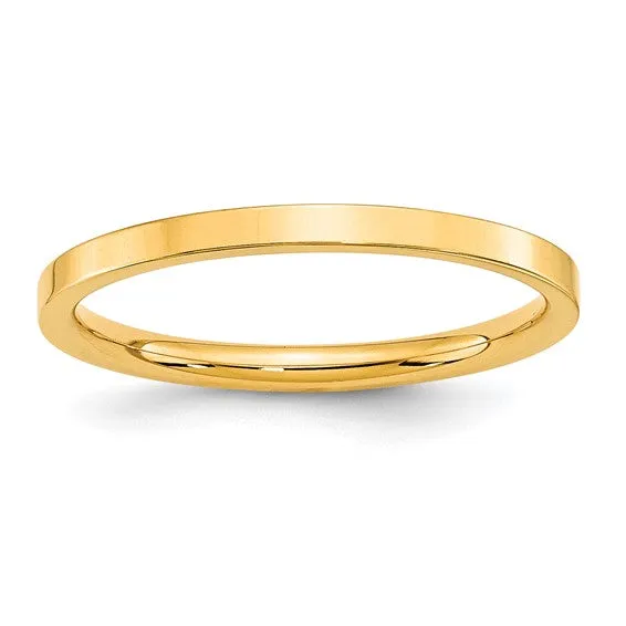 Artistic Edge 10K Yellow Gold Comfort Fit 2mm 3mm 4mm 5mm Flat Men's Women's Wedding Band Ring. Anniversary Cigar Band Thumb