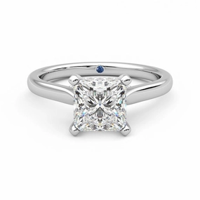 Contemporary Design Stylish Outfit Princess Cut Moissanite Engagement Ring with Hidden Anniversary Stone and Secret Accents
