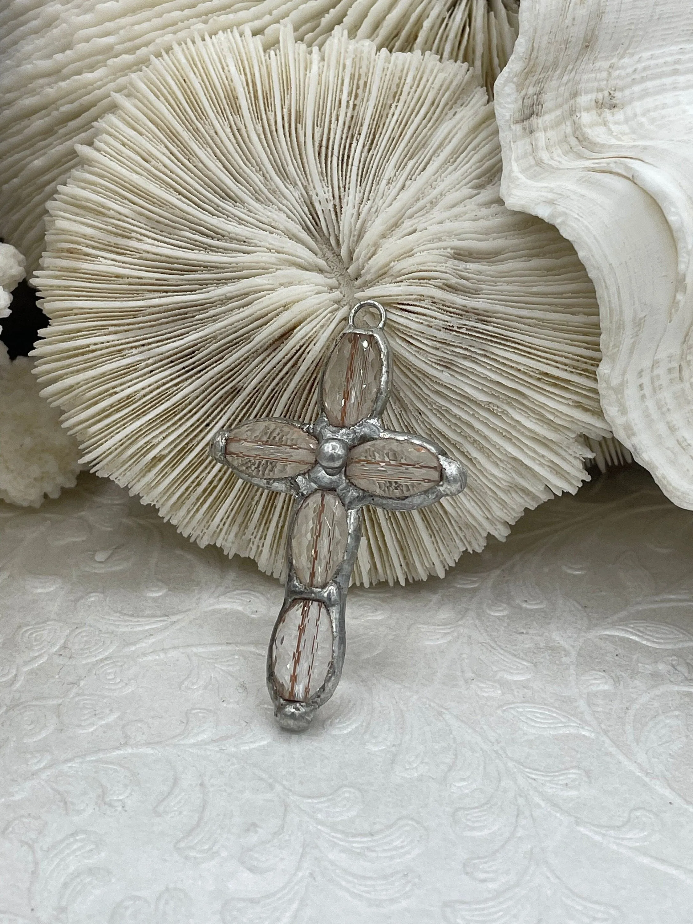 Colorful Design Jewelry Luxury Design Clear Crystal Silver Soldered Cross Shaped Pendants and charms. Cross Shape Crystal, 50mm x 33mm, 8mm thick, 3.3mm Bale ID, Fast Shipping