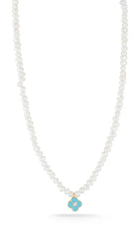 Clover Pearl Necklace Unique Design