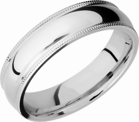Brilliant Piece Cobalt chrome 6mm domed band with milgrain detail
