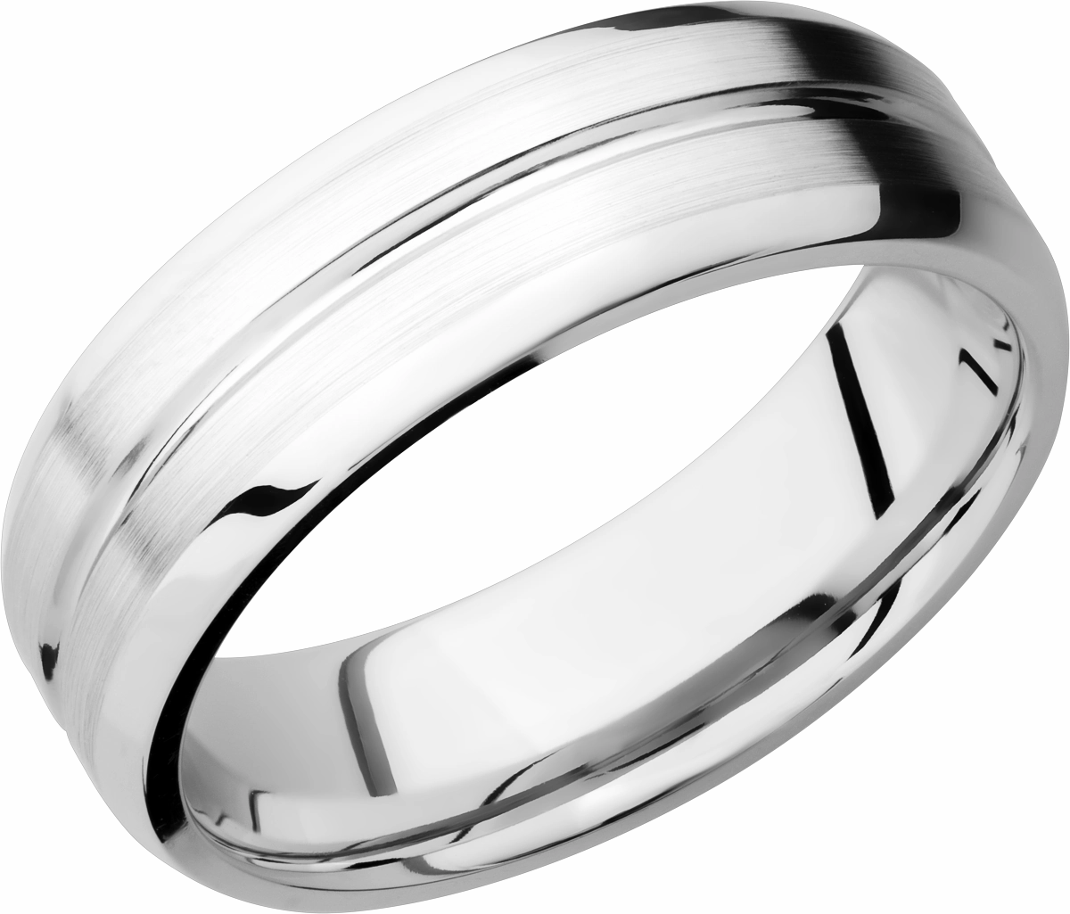 Cobalt chrome 7mm beveled band with 1, 1mm groove Radiant Statement