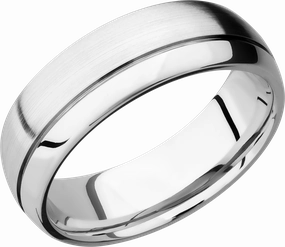 Formal Night Cobalt chrome 7mm domed band with 1, .5mm off-center groove