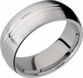 Dynamic Form Quiet Shine Cobalt chrome 8mm domed band with a  domed center