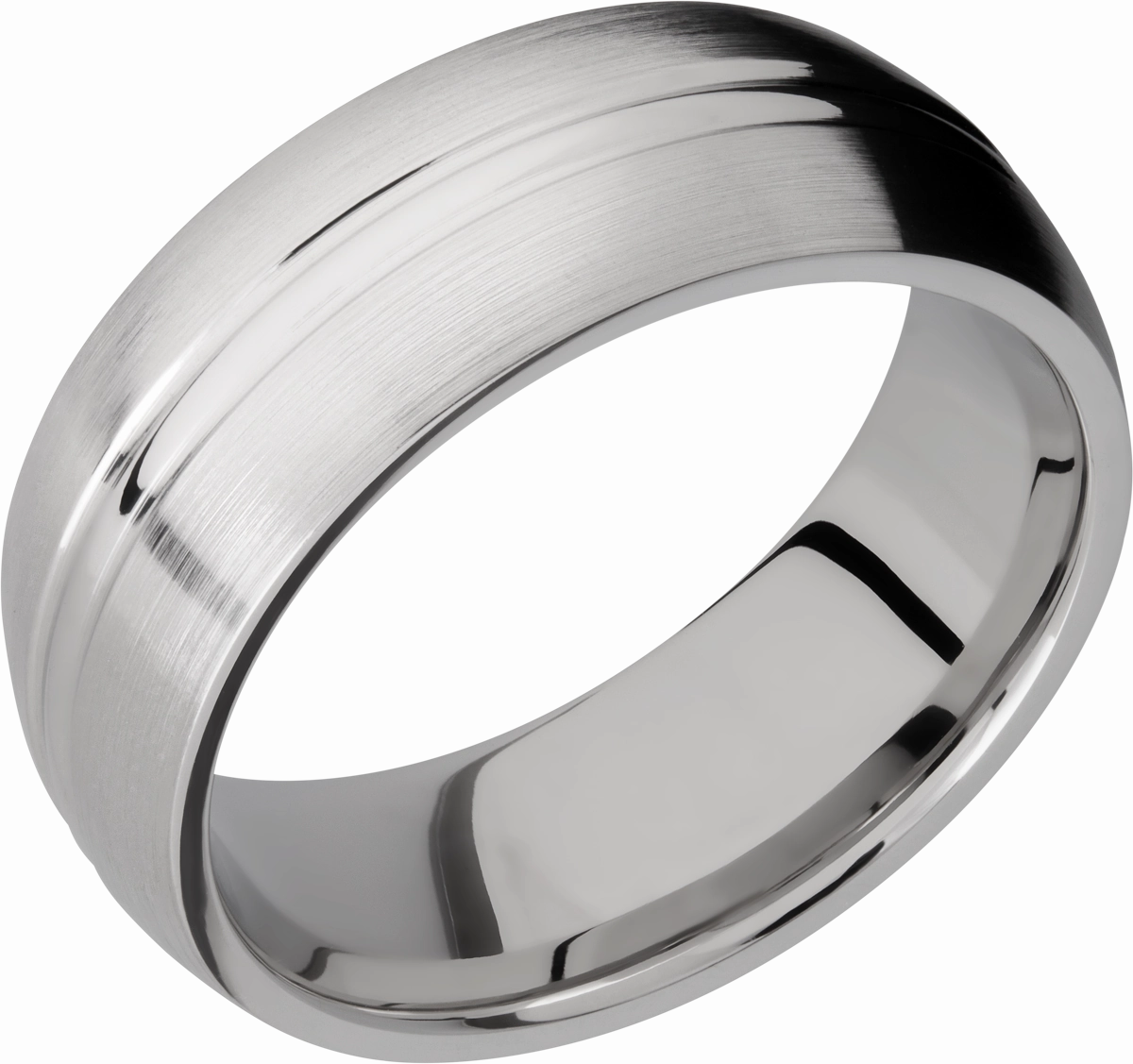 Dynamic Form Quiet Shine Cobalt chrome 8mm domed band with a  domed center
