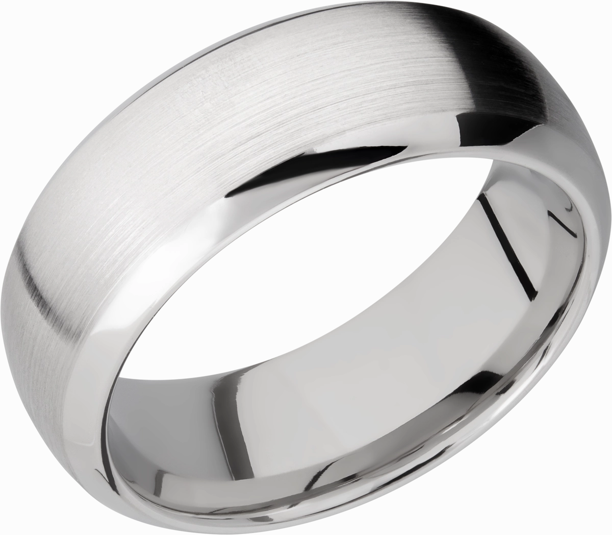 Romantic Detail Holiday Ready Cobalt chrome 8mm domed band with beveled edges